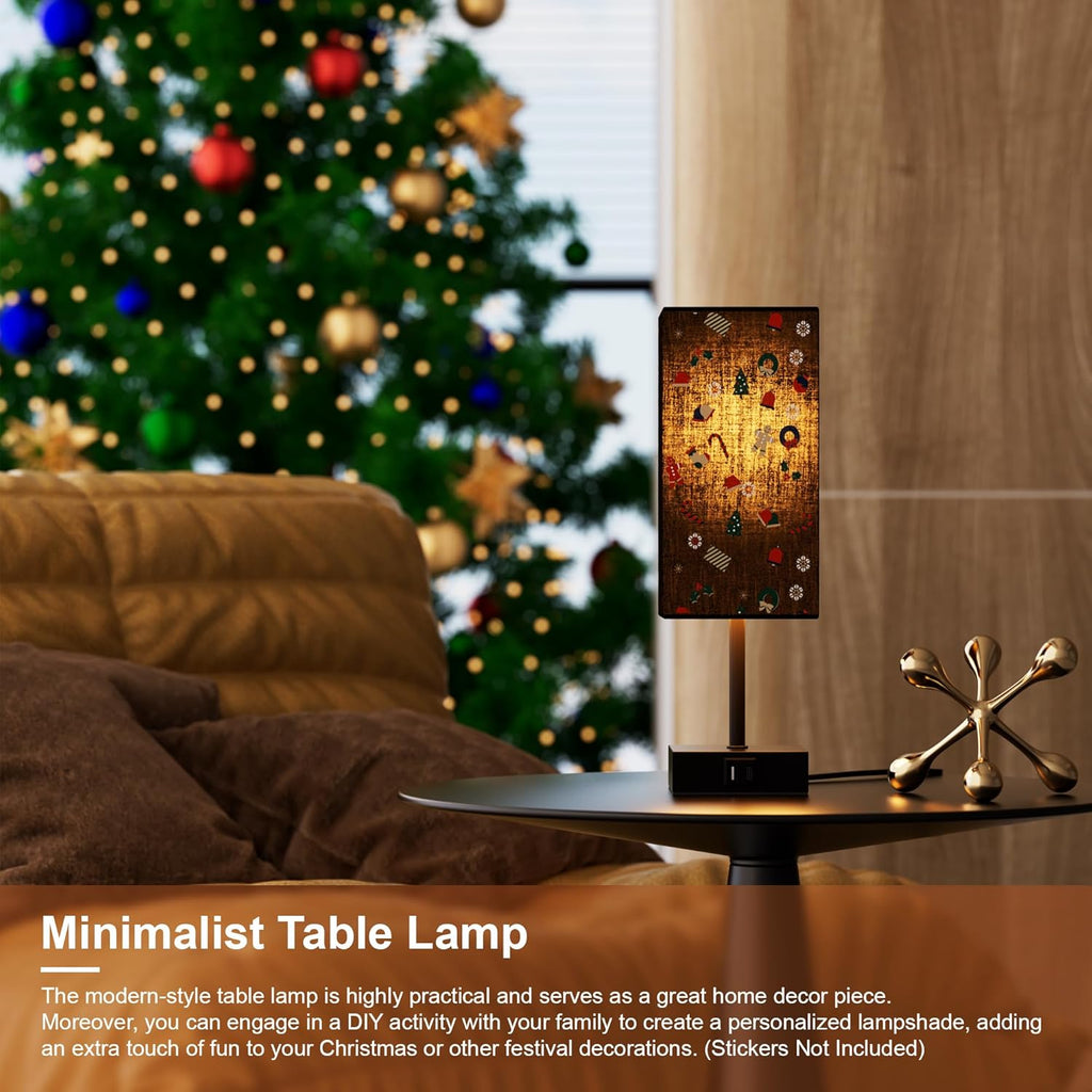 Sailstar 3-Way Dimmable Touch Table Lamp with USB Charging Ports - Elegant Black Nightstand Lamp for Bedroom, Living Room, and Desk