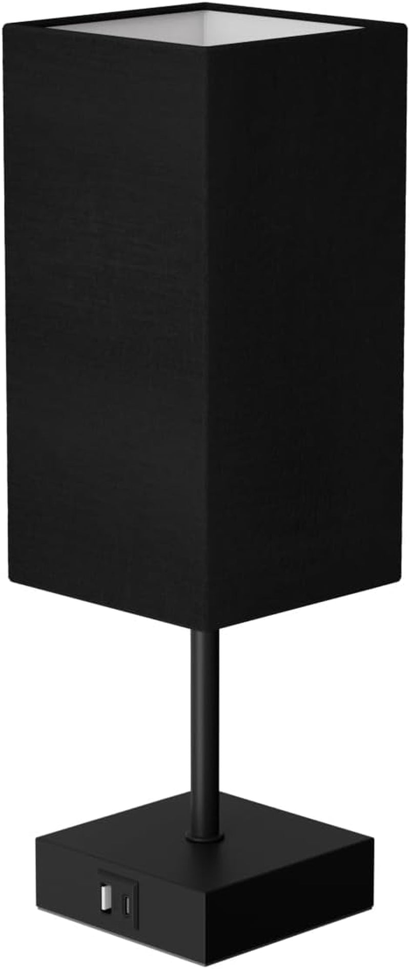 Sailstar 3-Way Dimmable Touch Table Lamp with USB Charging Ports - Elegant Black Nightstand Lamp for Bedroom, Living Room, and Desk