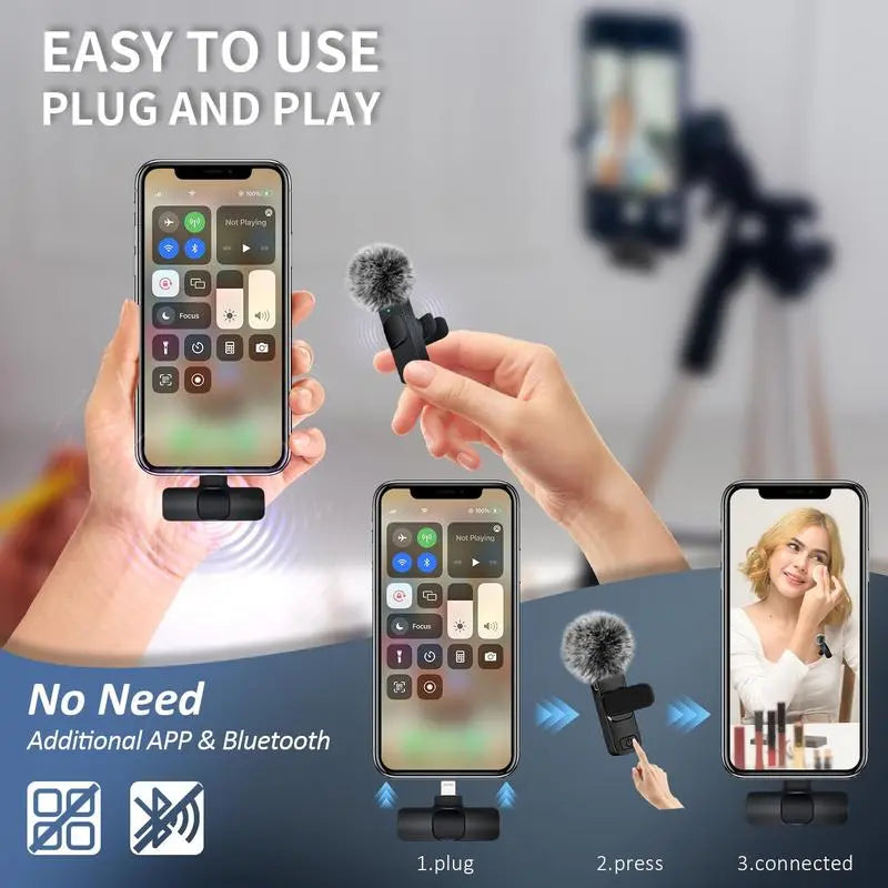 Elevate Your Audio Experience with Our Wireless Lapel Microphone - Perfect for iPhone & Android, Ideal for Streaming, Vlogging, and Interviews!