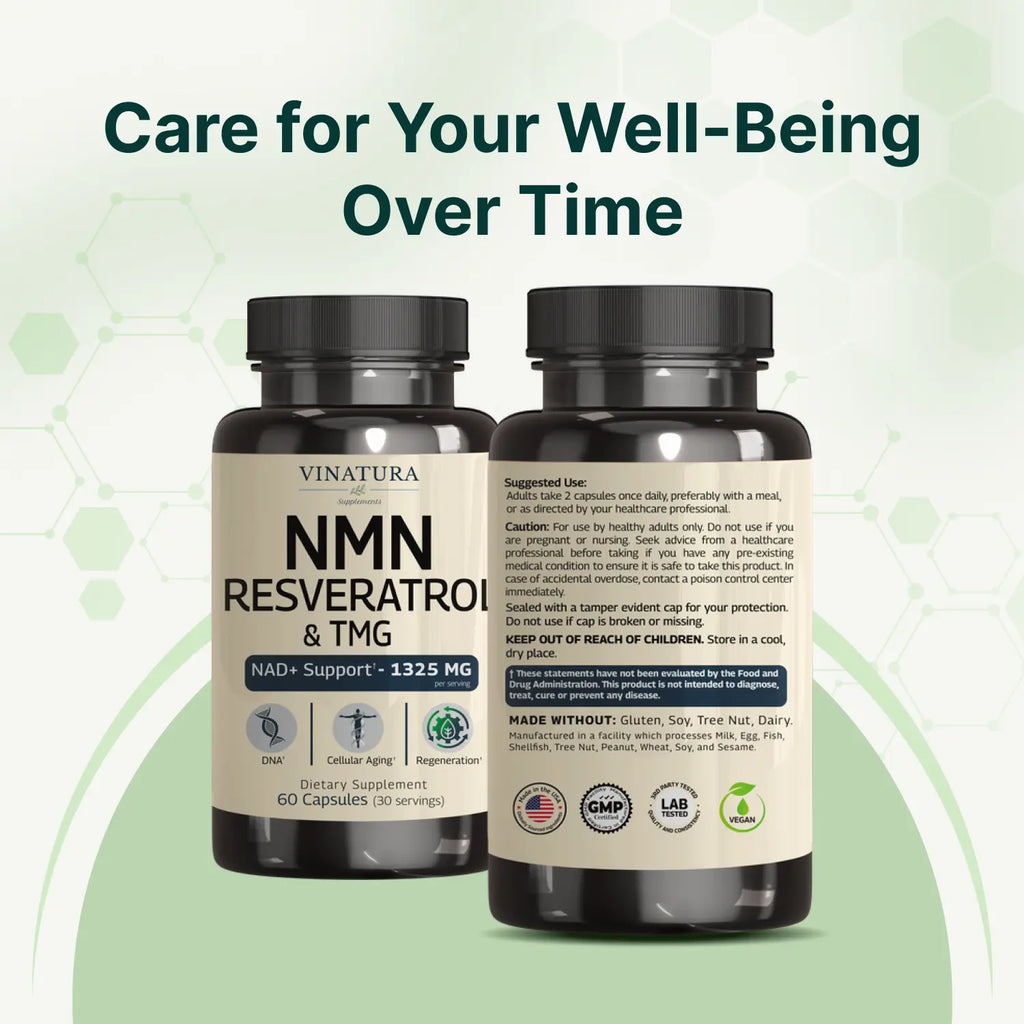 NMN Complex Supplement 1325MG - NMN 1000Mg with Resveratrol and TMG, Support NAD+, 60 Capsules