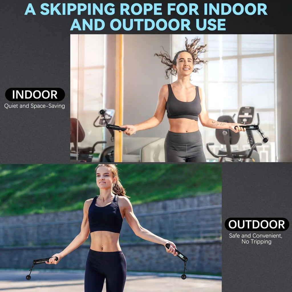 Speedaw Smart Cordless Jump Rope - LED Screen Dynamically Record Motion Data, Ergo Grips & HIIT & Cardio Fast Cals Burn & Home Gym Travel, Workout Exercise