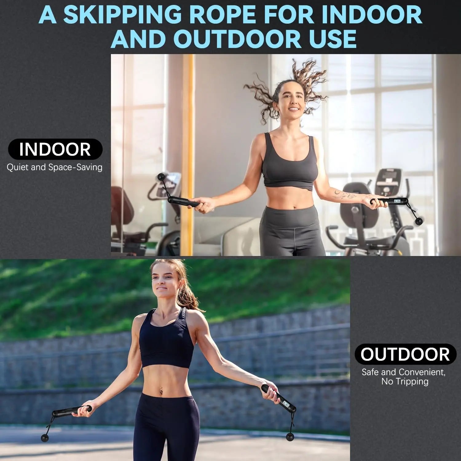 Speedaw Smart Cordless Jump Rope - LED Screen Dynamically Record Motion Data, Ergo Grips & HIIT & Cardio Fast Cals Burn & Home Gym Travel, Workout Exercise