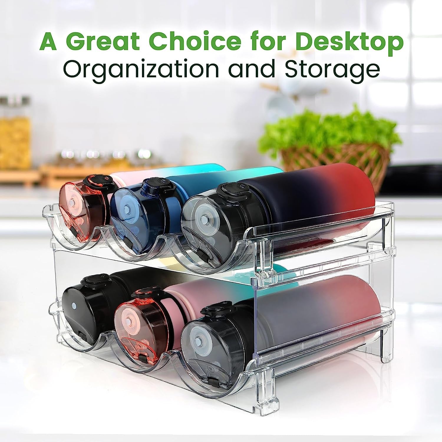 Maximize Your Space with Our Stackable Water Bottle Organizer - 2 Pack for Effortless Storage and Organization