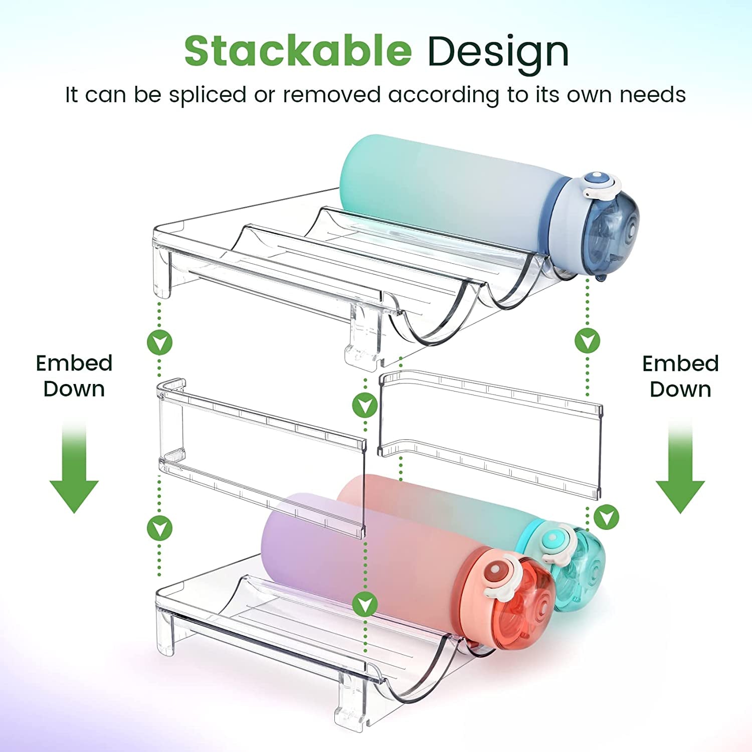 Maximize Your Space with Our Stackable Water Bottle Organizer - 2 Pack for Effortless Storage and Organization