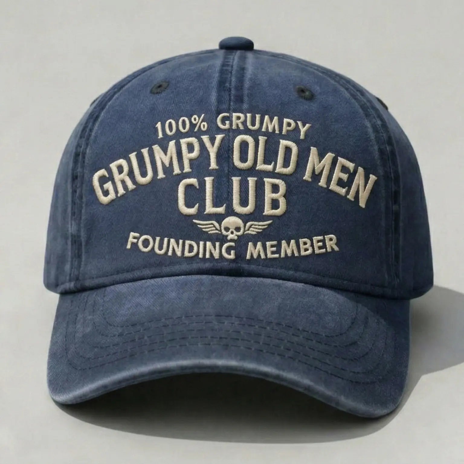 Grumpy Old Men Club Style Adjustable Cap for Men, Perfect Gift for Dad Low Profile Dad Hat Pigment Dyed