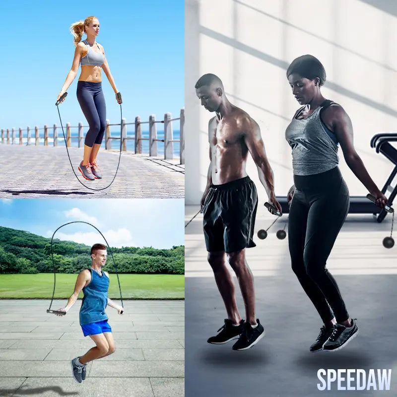 Speedaw Smart Cordless Jump Rope - LED Screen Dynamically Record Motion Data, Ergo Grips & HIIT & Cardio Fast Cals Burn & Home Gym Travel, Workout Exercise