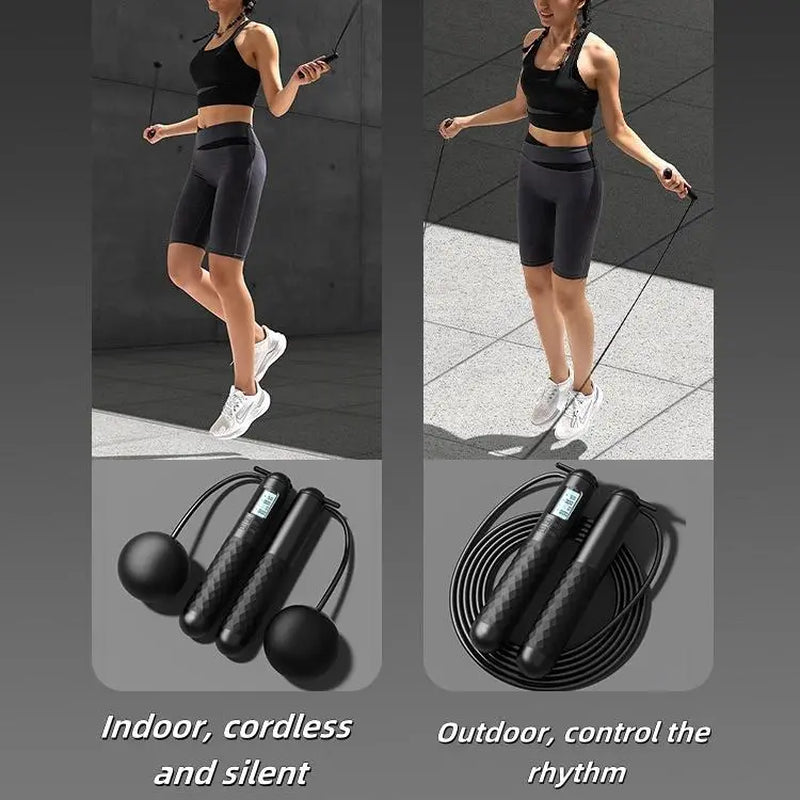 Speedaw Smart Cordless Jump Rope - LED Screen Dynamically Record Motion Data, Ergo Grips & HIIT & Cardio Fast Cals Burn & Home Gym Travel, Workout Exercise